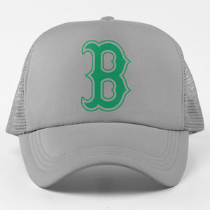 NEW Boston Red Sox St Patricks Foam Trucker Snapback Hat GREY